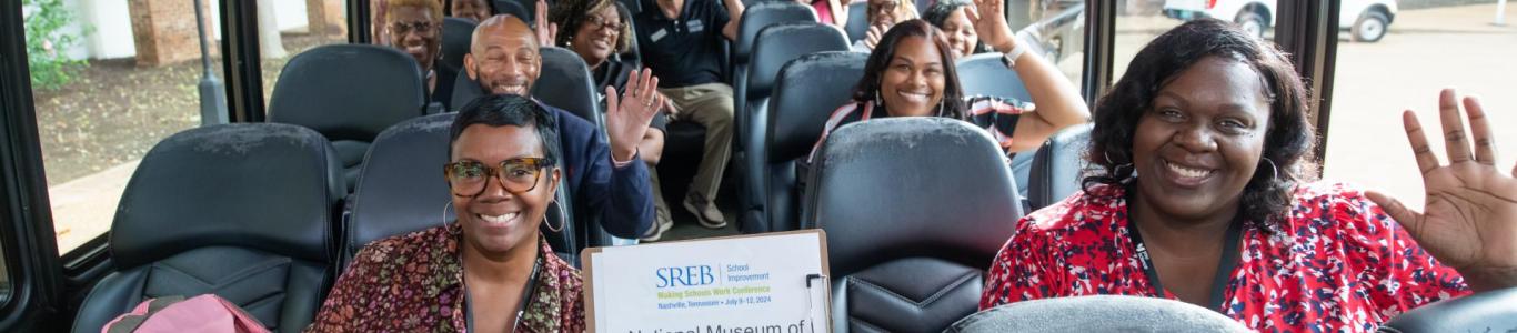 A bus takes attendees on an industry tour at our 2024 conference in Nashville.