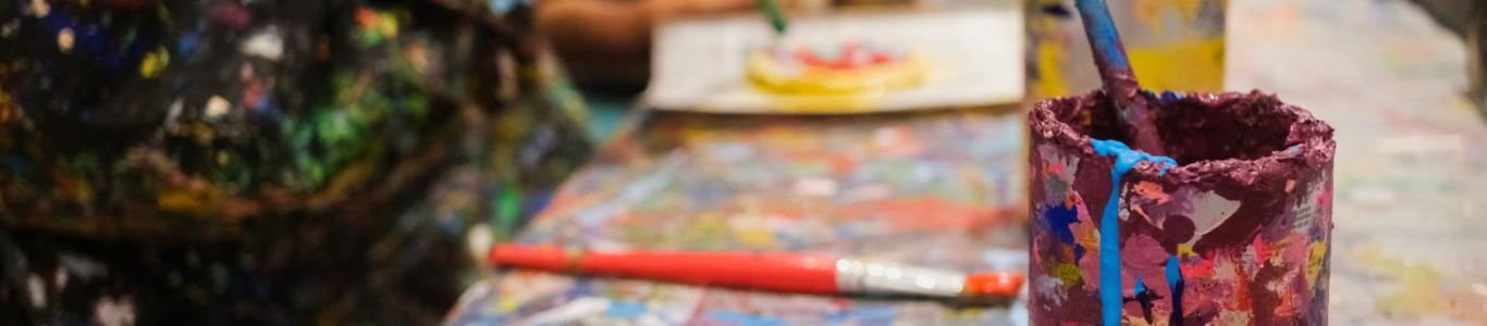 Students in an art class.