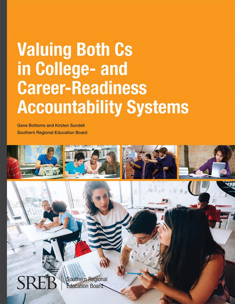 This image is the cover of the Valuing Both Cs in College- and Career-Readiness Accountability Systems publication.