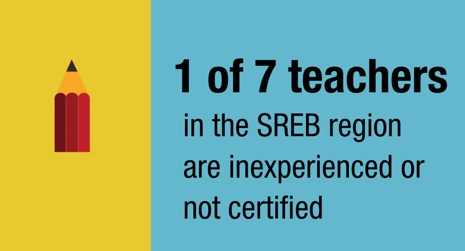 1 of 7 teachers in the SREB region are inexperienced or not certified