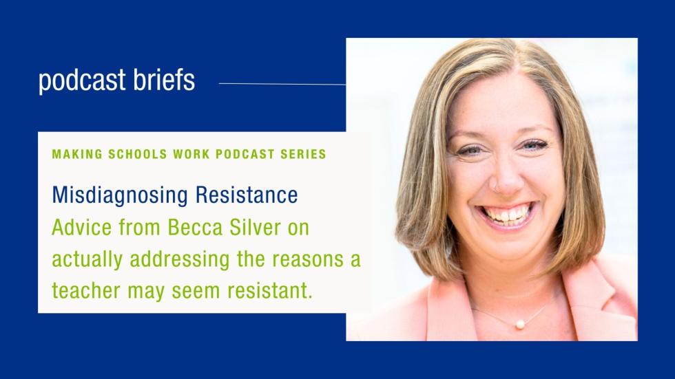 Misdiagnosing Resistance Advice from Becca Silver on actually addressing the reasons a teacher may seem resistant.  