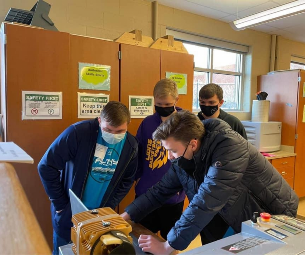 Students in the Appalachian Engineering/Pre-engineering program at Mingo Central High School