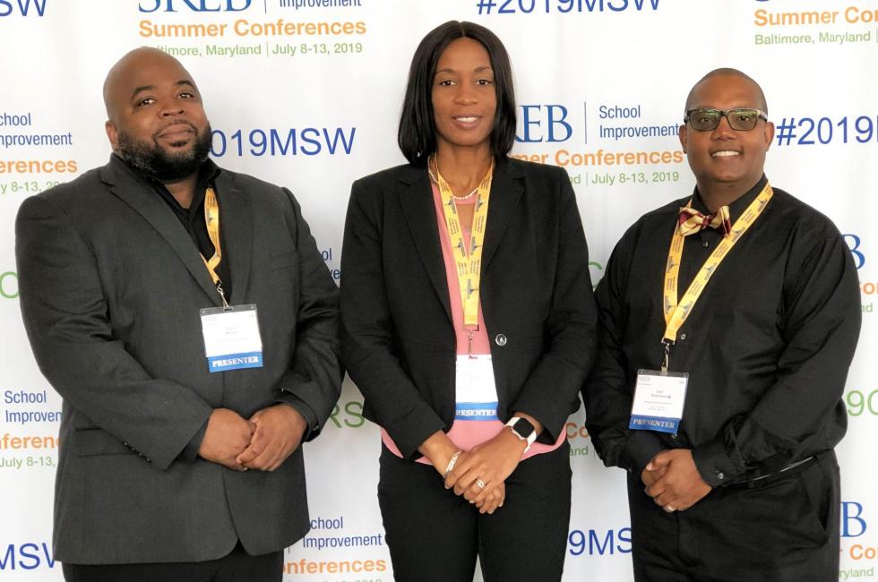 Photo of Calvin Moore, Terrika Oliver and Carl Robinson of Richmond County School System