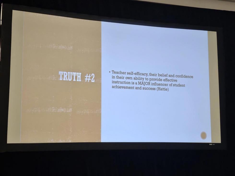 Supporting teachers leads to teacher efficacy, which leads to student success