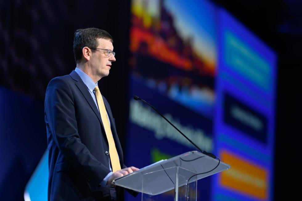 Jason Adair on stage at the 2025 conference