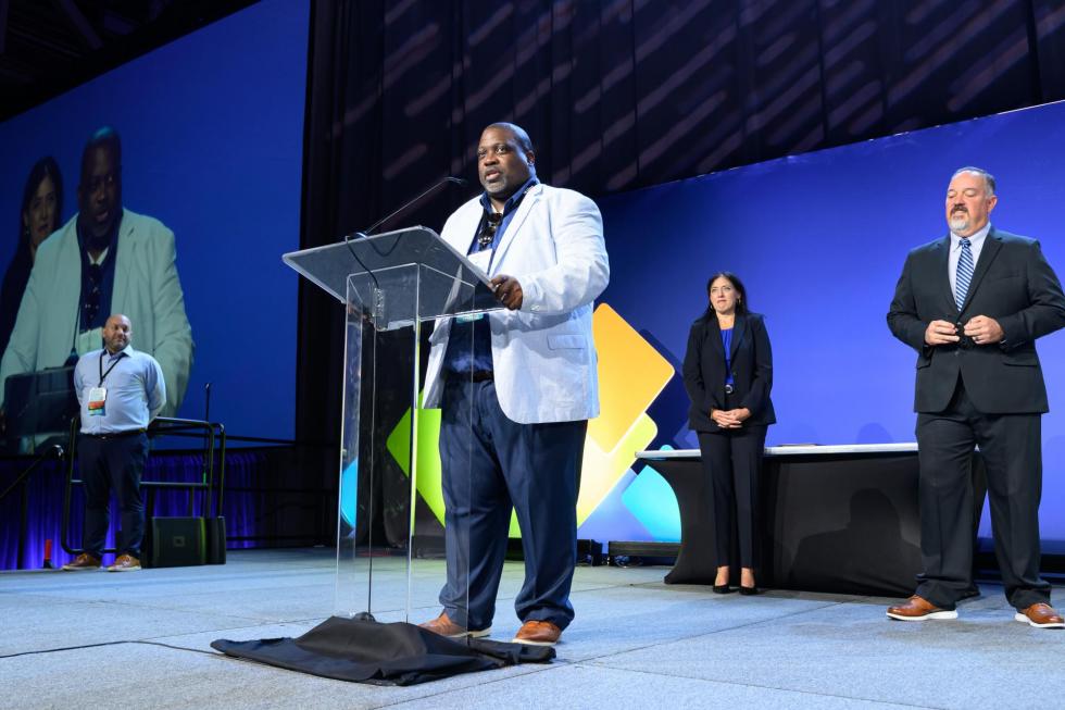 A 2025 winner makes a speech about winning the award