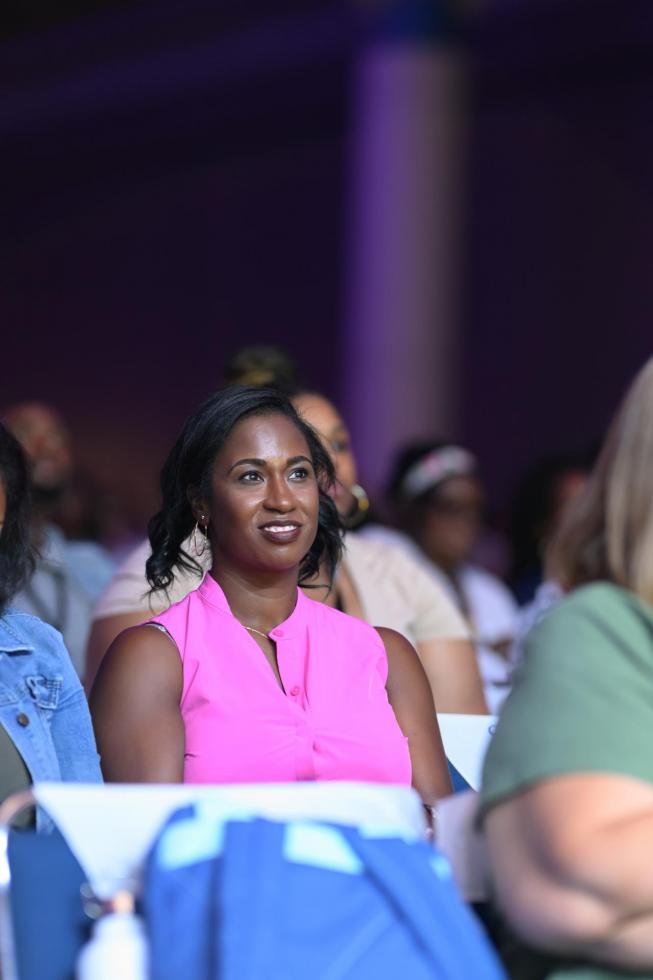 Attendees watch the keynote address at the 2025 conference