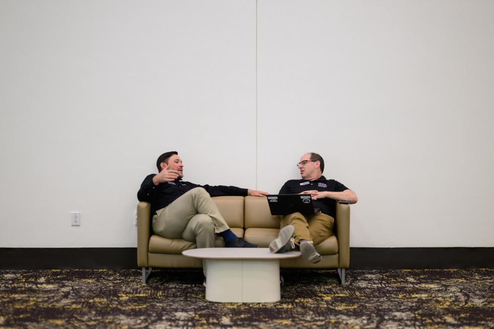 SREB team members take a break