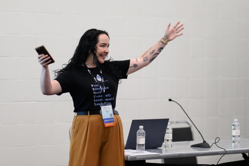 2025 presenter at the podium