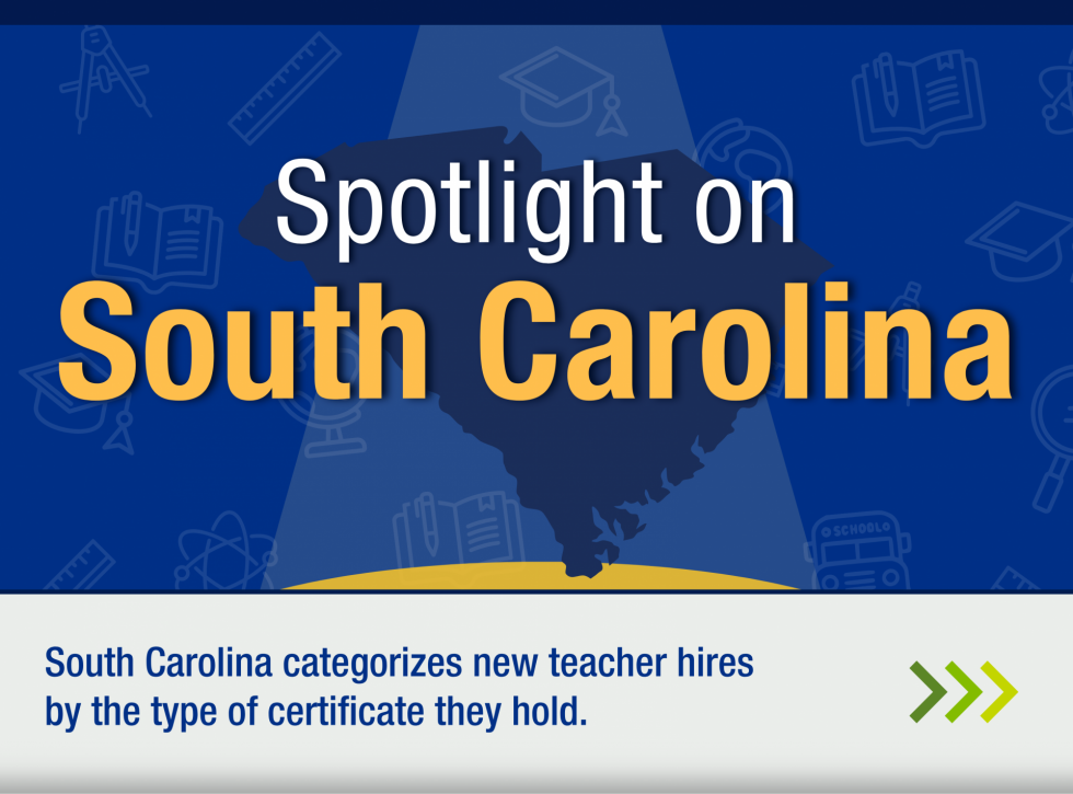 South Carolina categorizes new teacher hires by the type of certificate they hold.