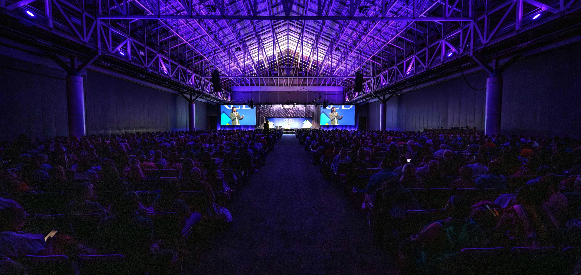 The stage is set for the opening session at the 2025 conference. 