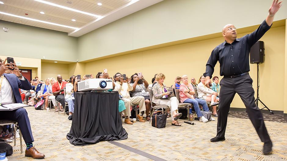 Baruti Kafele presenting at the 2019 Making Schools Work Conference.