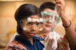 Girl with safety mask