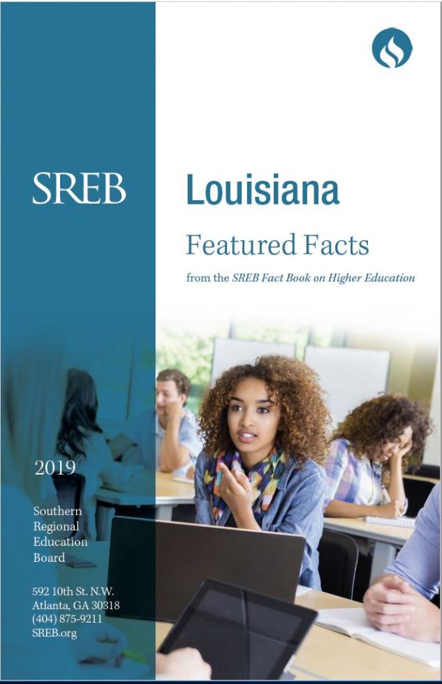 Louisiana Featured Facts from the SREB Fact Book on Higher Education. 2019