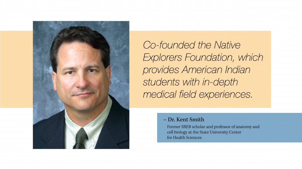 A portrait of Dr. Kent Smith. He co-founded the Native Explorers Foundation which provides American Indian students with in-depth medical field experiences.