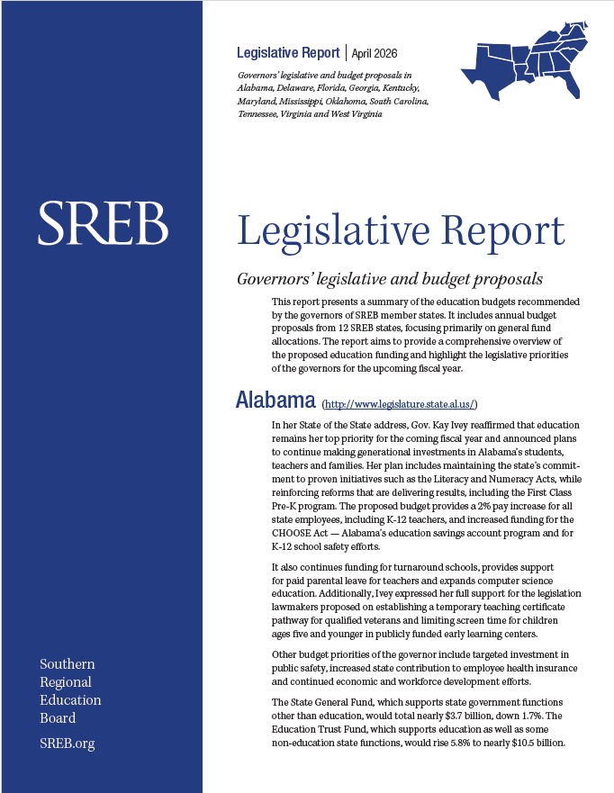 Cover of SREB Legislative Report