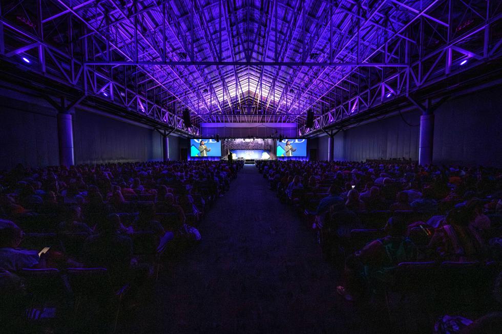 The stage is set for the opening session at the 2025 conference. 