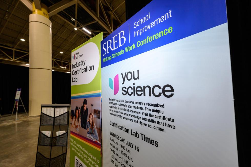 YouScience schedule sign at the 2025 conference